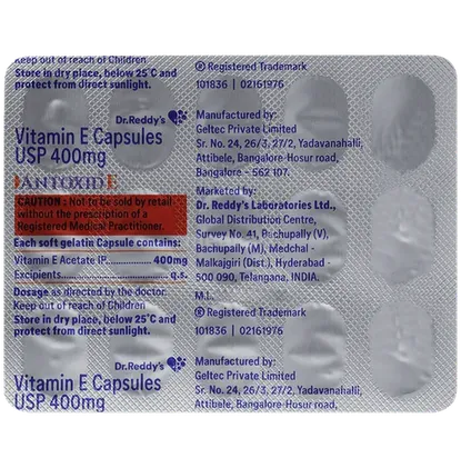 antoxid e 400mg capsule 15's